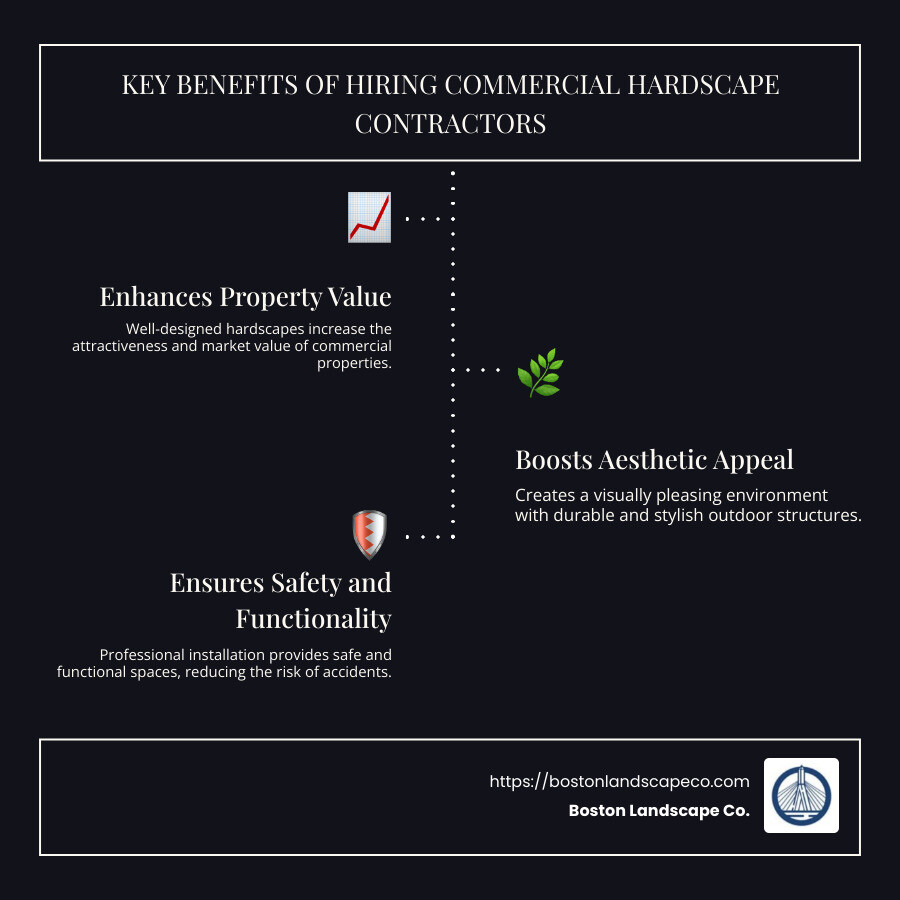 Key Services and Benefits of Commercial Hardscape Contractors - commercial hardscape contractors infographic infographic-line-3-steps-dark