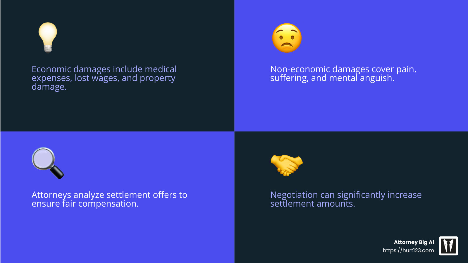 Non-Economic Damages Infographic - motorcycle crash attorneys infographic 4_facts_emoji_blue