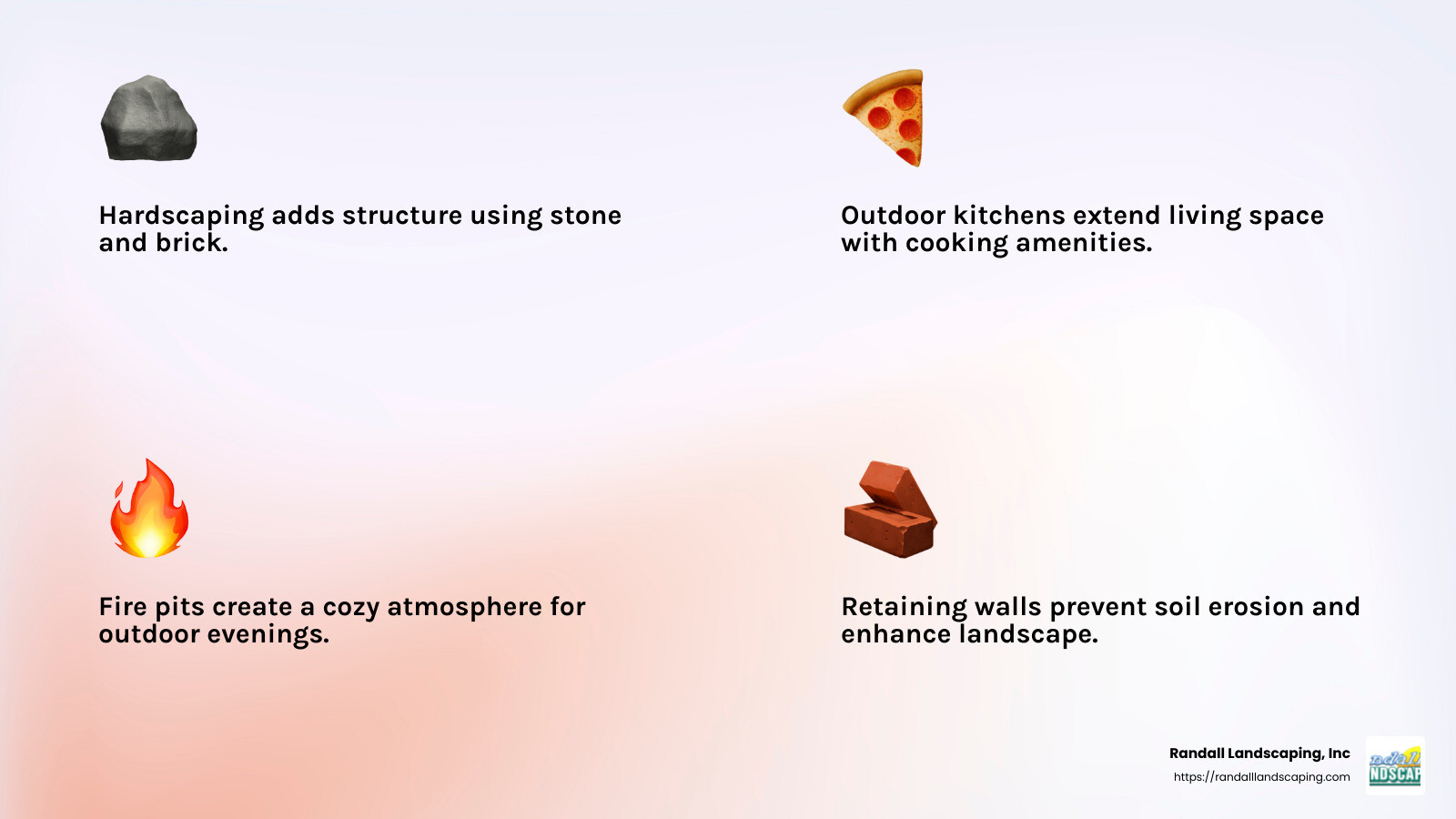 Fire Pits: A cozy addition to your patio that improves warmth and ambiance. Source: Archadeck Outdoor Living - patio contractor infographic 4_facts_emoji_light-gradient