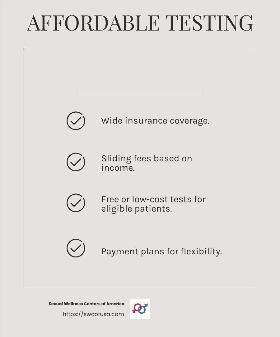 Free or low-cost STD testing availability - sexual wellness clinic near me infographic checklist-light-beige Free or low-cost STD testing availability - sexual wellness clinic near me infographic checklist-light-beige