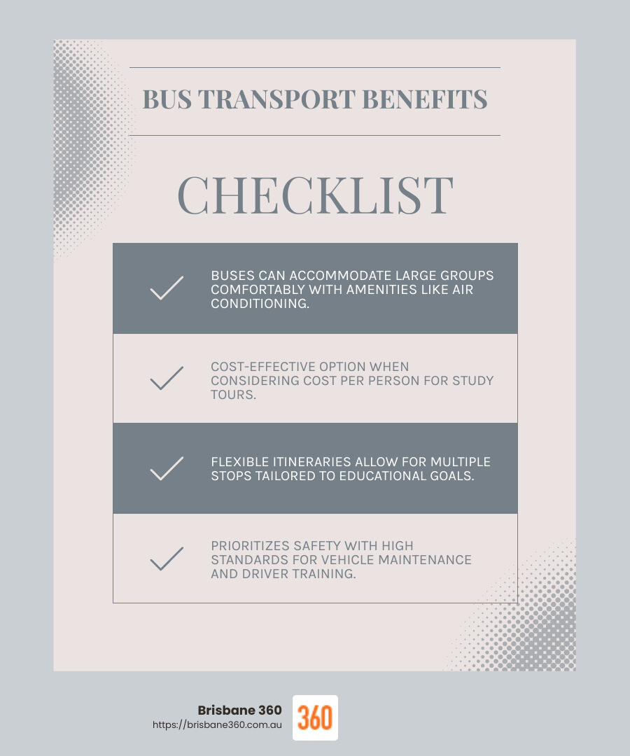 Bus Transport Benefits - study tours transport infographic checklist-light-blue-grey