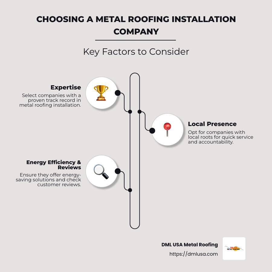 Comparison of Metal Roofing Companies: Features, Benefits, and Services - metal roofing installation companies infographic infographic-line-3-steps-neat_beige