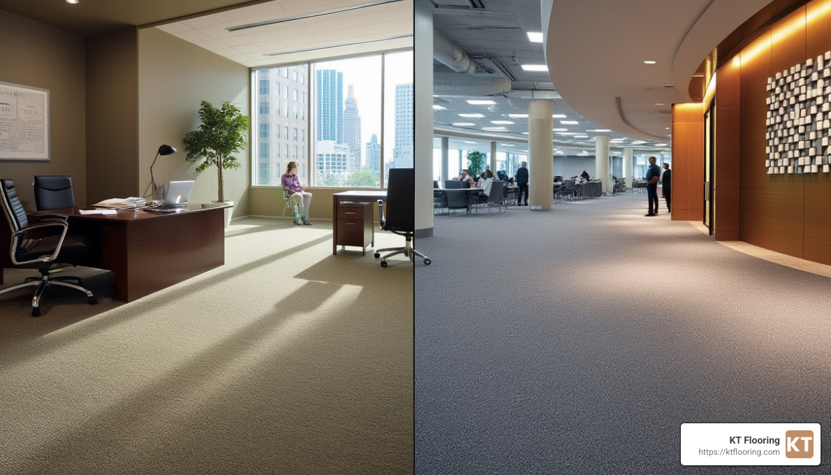 Broadloom vs. Carpet Tiles - commercial carpet installers near me