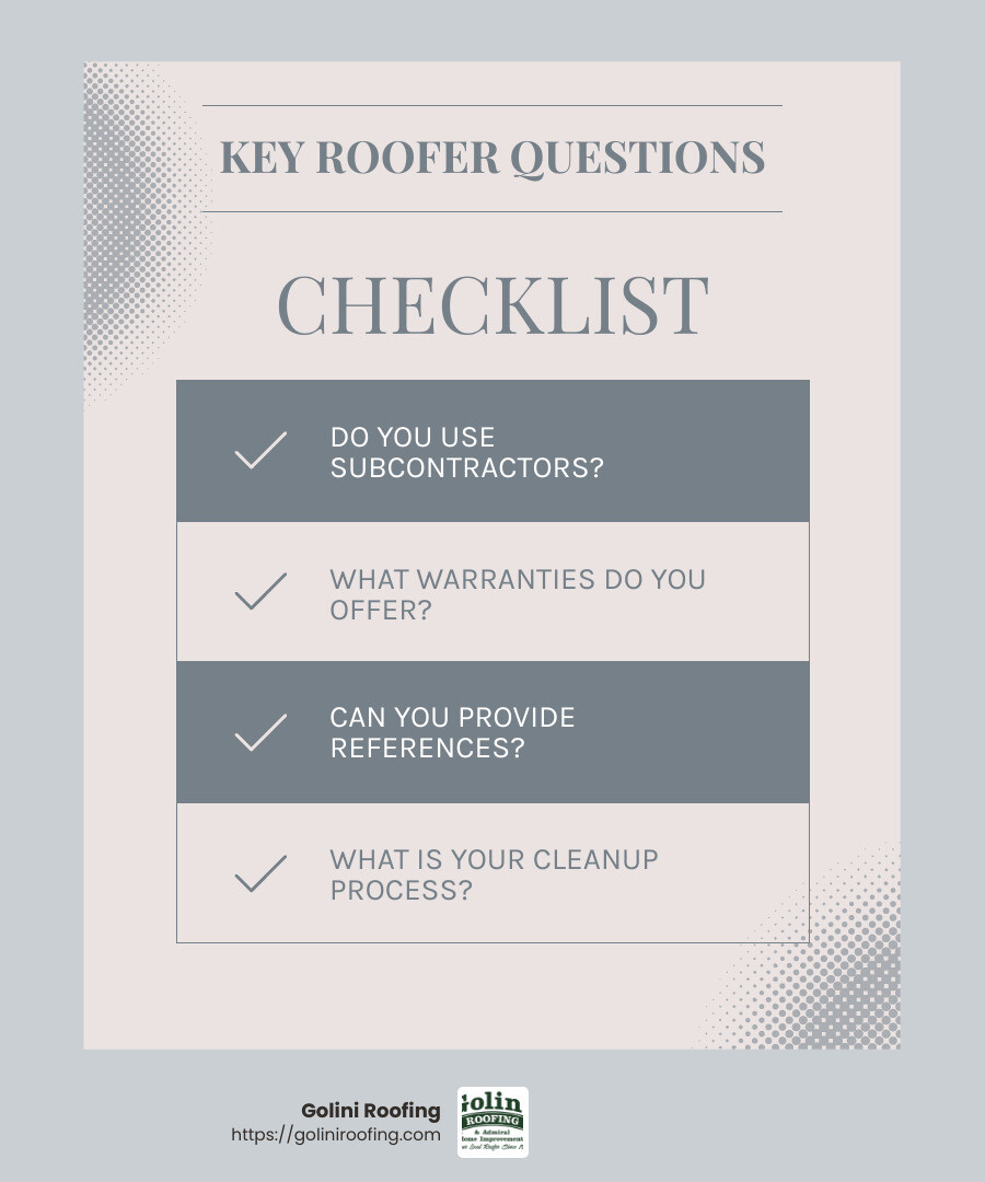Questions to Ask Potential Roofers - roofers near me infographic checklist-light-blue-grey