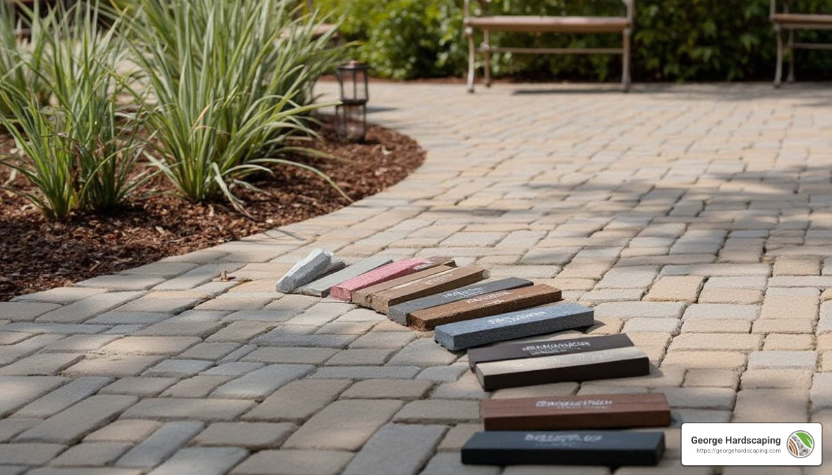 Paver color samples under natural light - belgard pavers colors