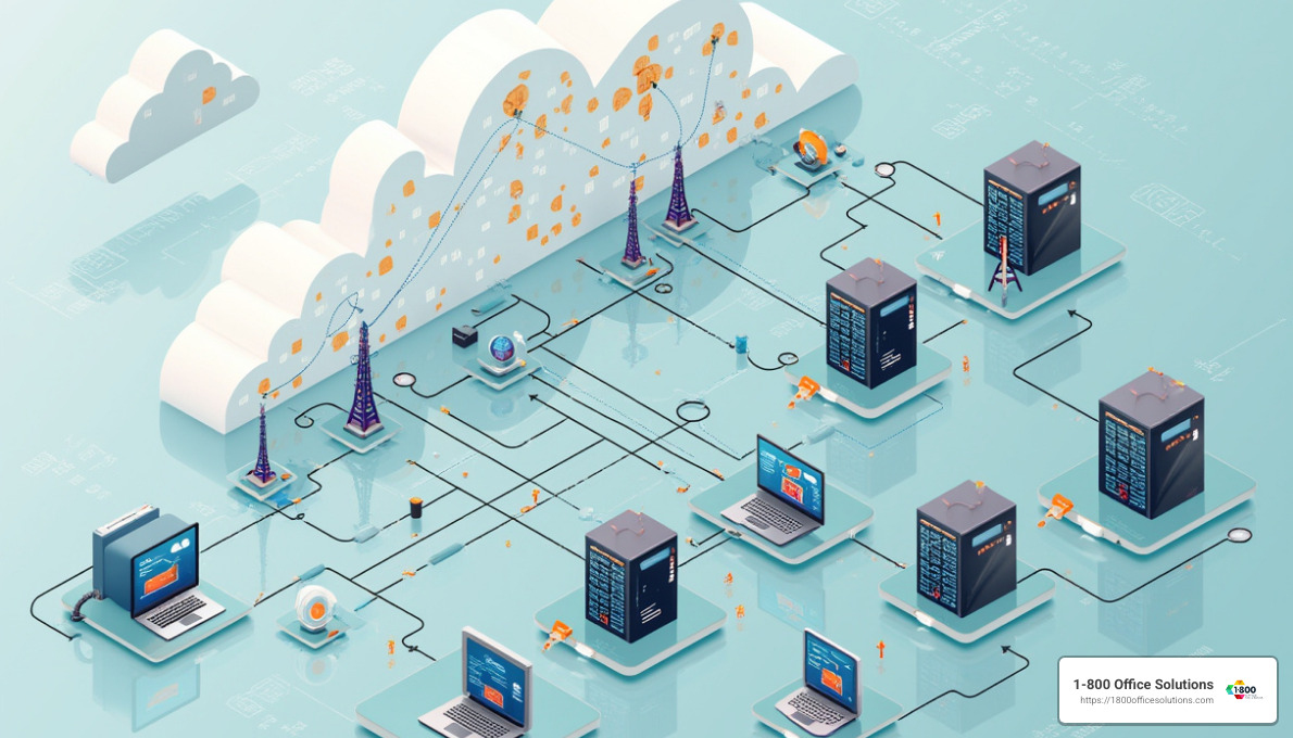 Cloud-based technology diagram - hosted phone system Cloud-based technology diagram - hosted phone system