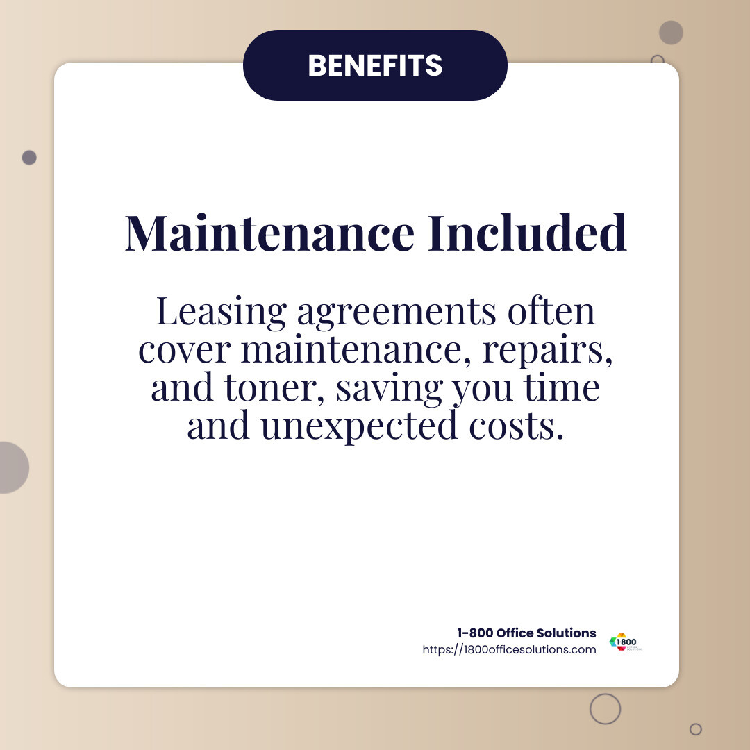 Maintenance included in copier leasing agreements - copier leasing Chicago infographic simple-info-card Maintenance included in copier leasing agreements - copier leasing Chicago infographic simple-info-card