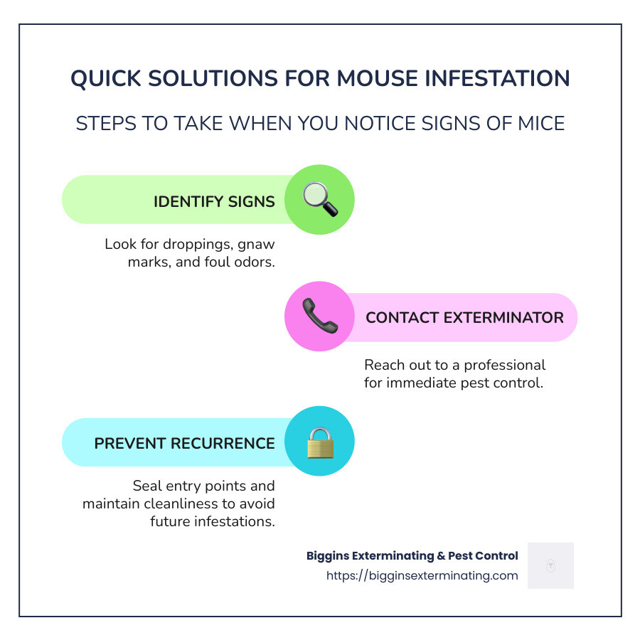 Mouse Infestation Solutions Infographic - Local mouse exterminators infographic infographic-line-3-steps-colors