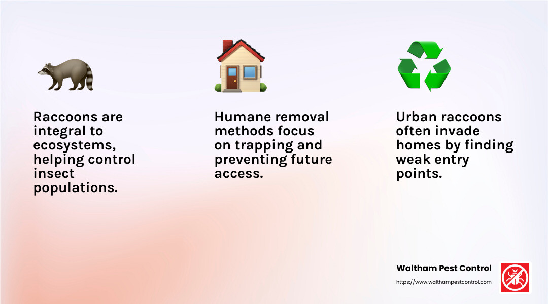 Humane Raccoon Removal Methods - raccoon exterminator infographic 3_facts_emoji_light-gradient