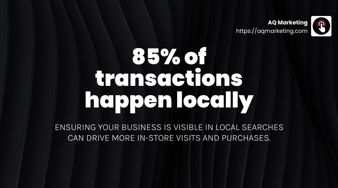 Over a quarter of local searches result in a purchase - digital marketing for local business infographic simple-stat-landscape-dark