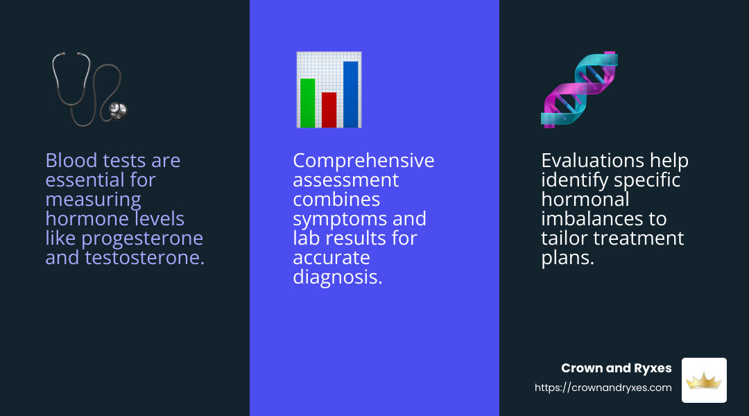 Blood test results can pinpoint hormone imbalances, guiding treatment plans - Hormone replacement therapy Florida infographic 3_facts_emoji_blue