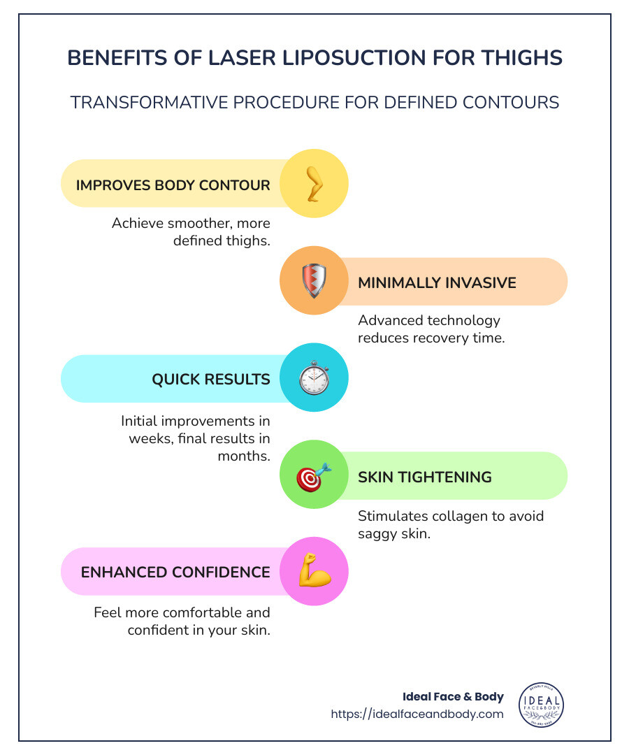 Benefits of laser liposuction for thighs infographic - laser liposuction for thighs infographic infographic-line-5-steps-colors