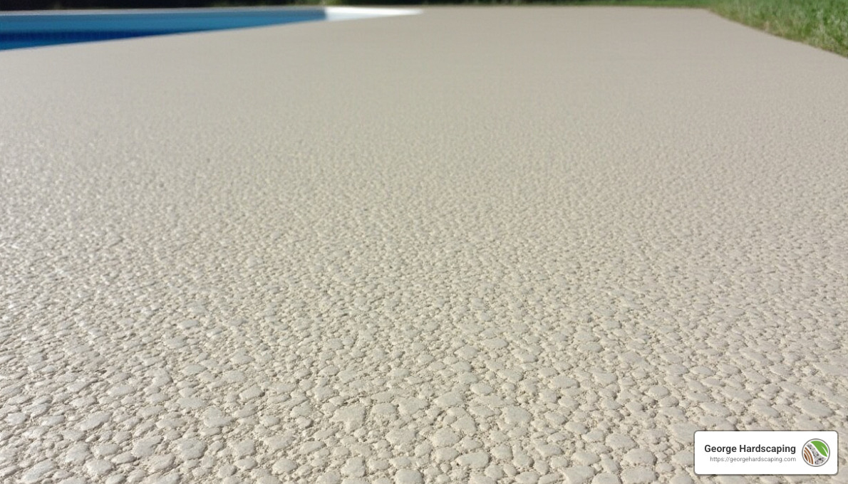 Poured Concrete Pool Deck - best pavers for pool area