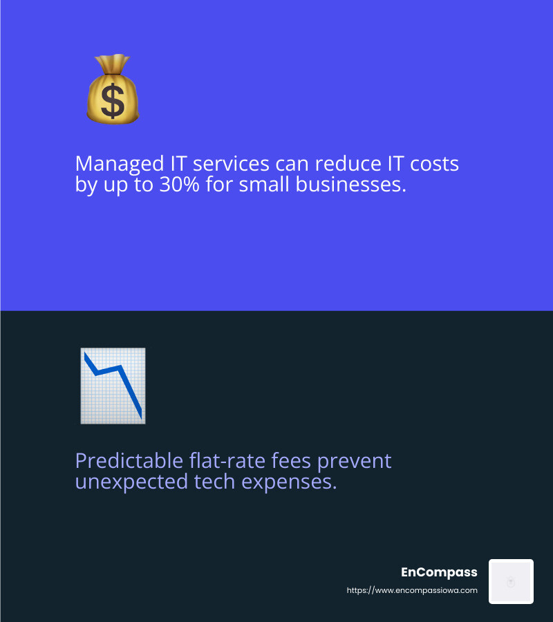 Statistic on cost savings with managed IT services - how managed it services help small businesses infographic 2_facts_emoji_blue