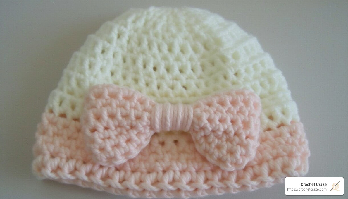 Cute baby hat with knot design - Creative crochet projects