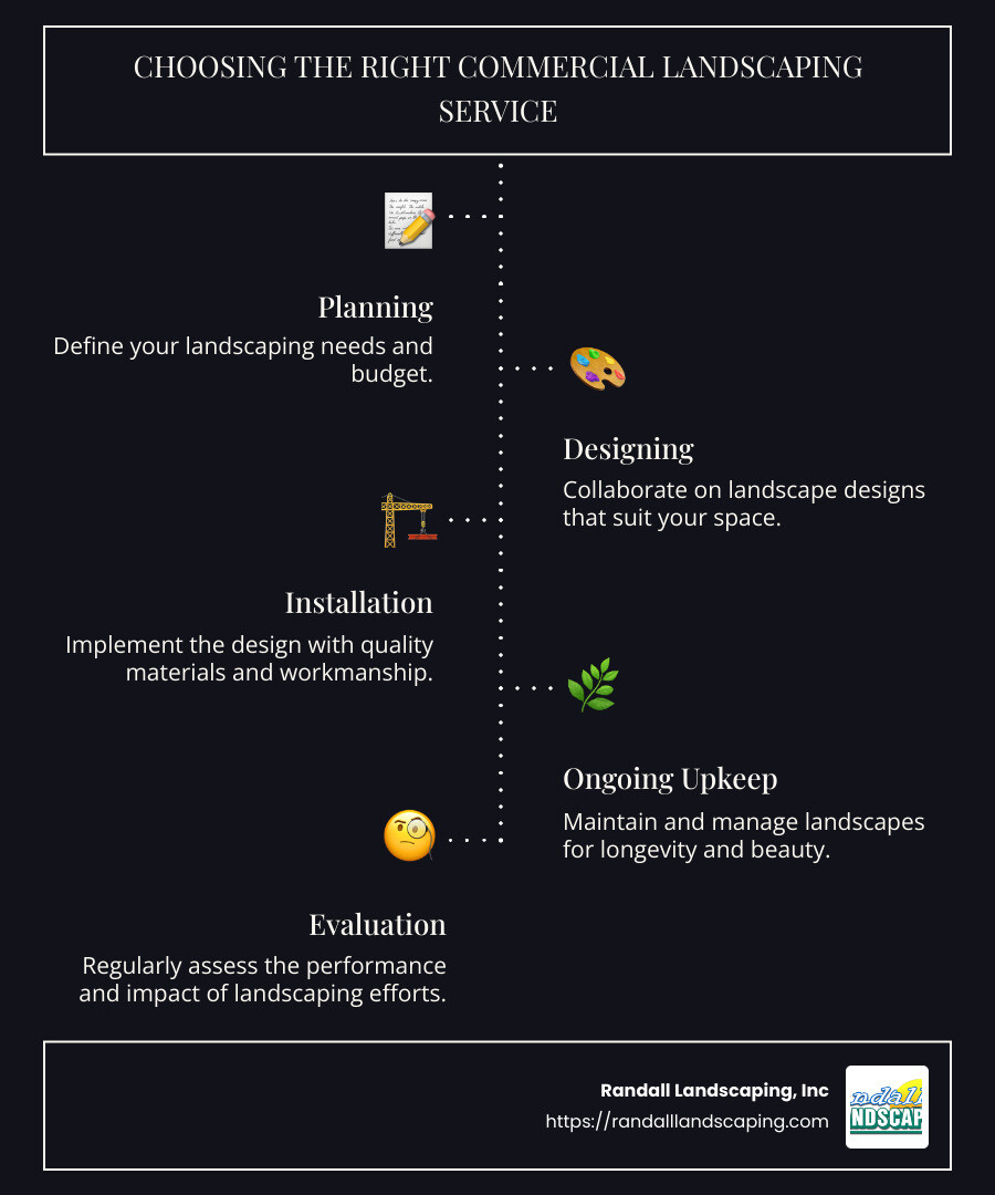 Overview of Commercial Landscaping Services - commercial landscaping services near me infographic infographic-line-5-steps-dark