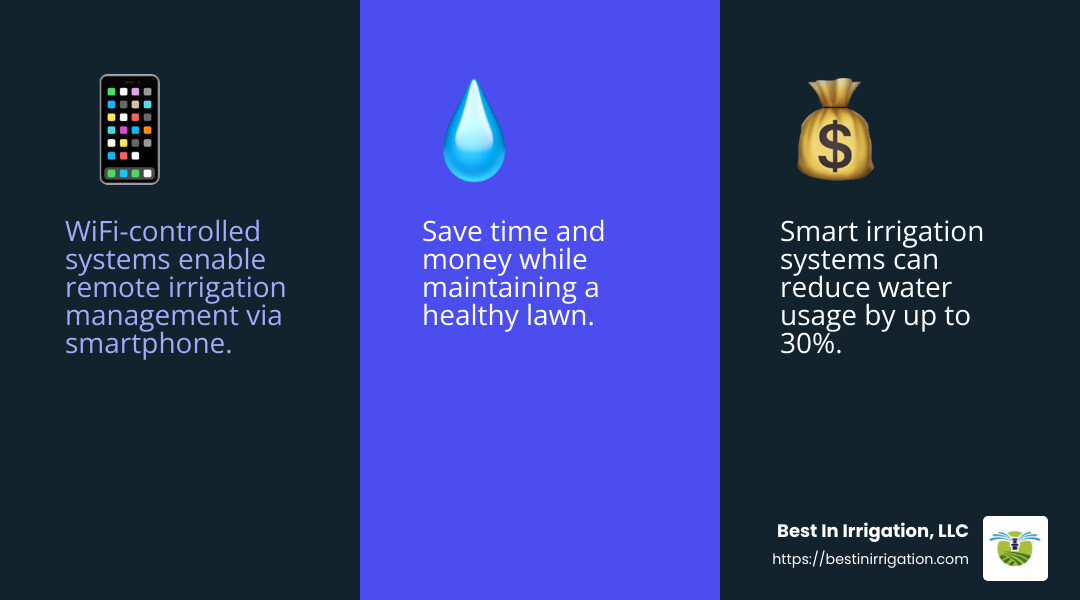 WiFi-controlled irrigation systems offer convenience and flexibility, allowing you to manage your watering schedule from your smartphone. - irrigation system repair near me infographic 3_facts_emoji_blue