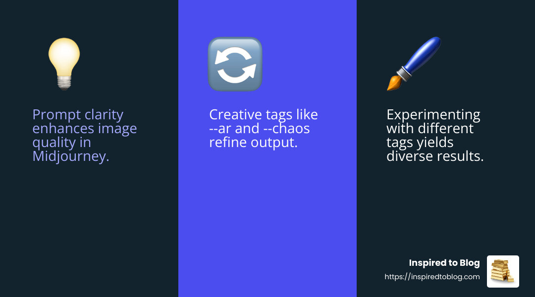 Prompt Tips and Experimentation - how to ask chatgpt to write a prompt for midjourney infographic 3_facts_emoji_blue
