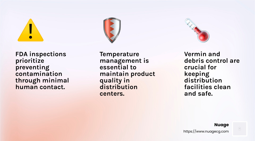 FDA inspections and standards infographic - food and beverage distribution infographic 3_facts_emoji_light-gradient