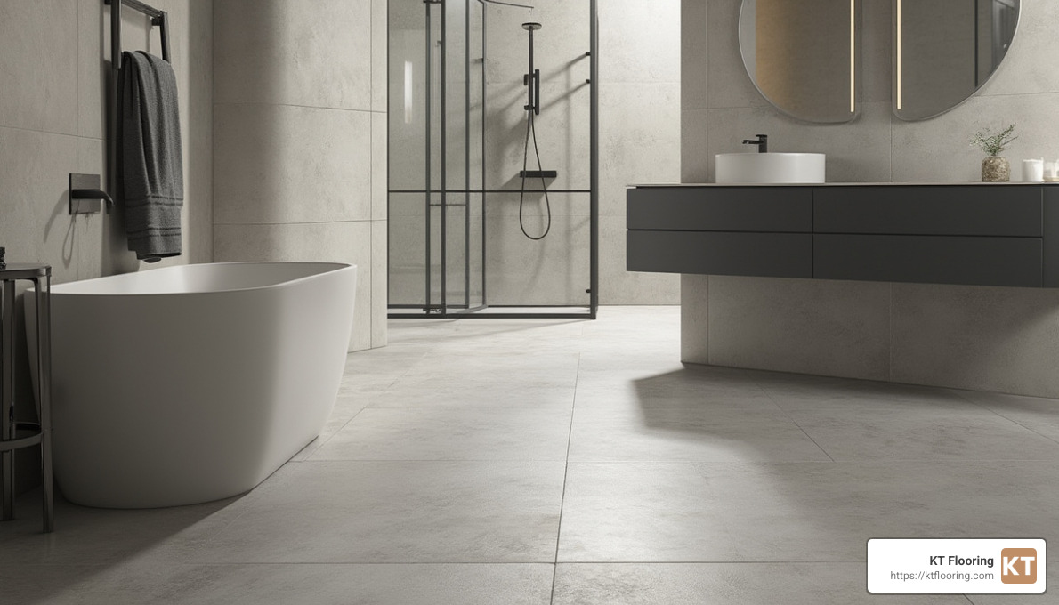 Large-format tile bathroom - Non-slip bathroom flooring