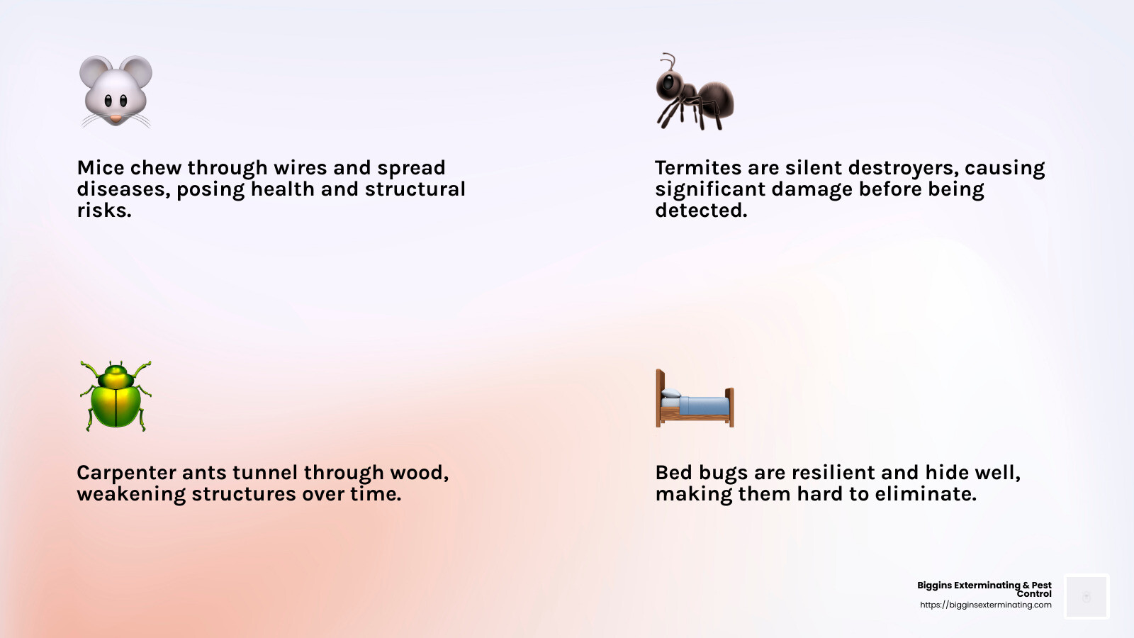 Bed bugs can cause anxiety and discomfort for homeowners - pest control andover ma infographic 4_facts_emoji_light-gradient