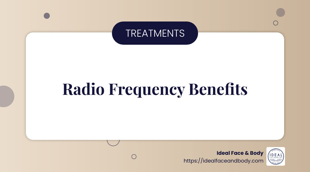 Radio frequency treatments stimulate collagen production and improve skin elasticity. - get rid of loose skin on thighs infographic simple-info-landscape-card