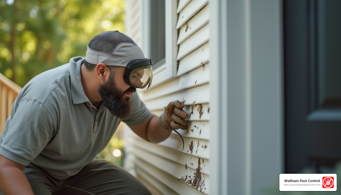 Exterminator inspecting a home for mice - how does an exterminator get rid of mice