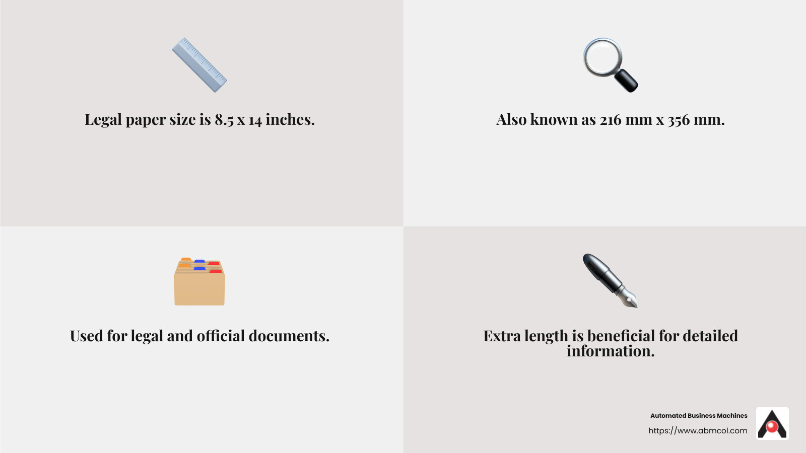 Legal paper dimensions infographic - what size is legal printer paper infographic 4_facts_emoji_grey