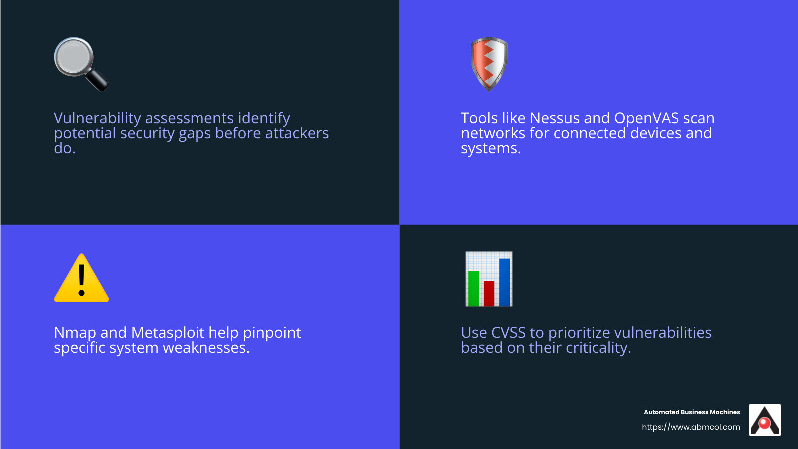 Vulnerability assessments provide critical insights into potential security weaknesses. - network security assessment infographic 4_facts_emoji_blue