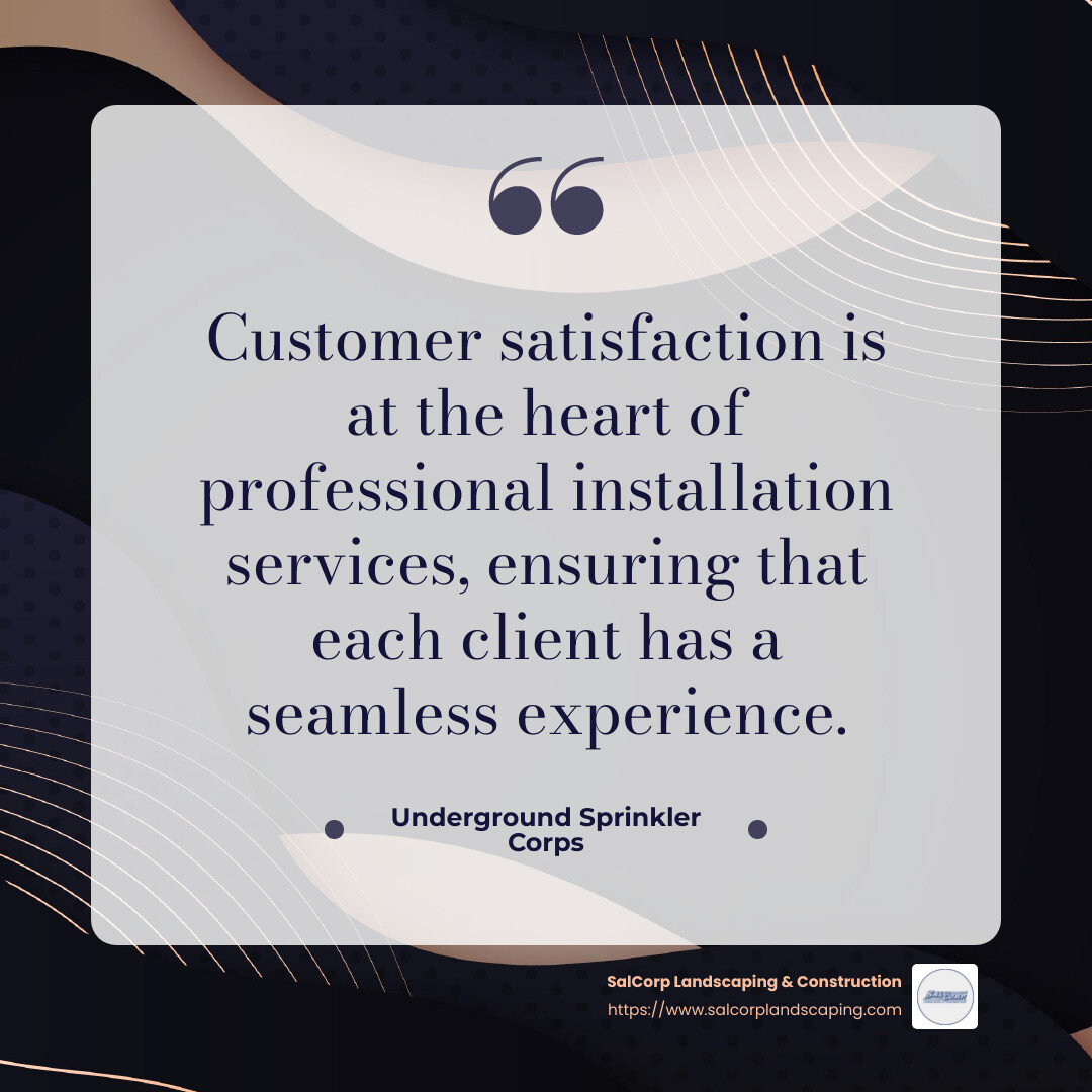 Quote about customer satisfaction from Underground Sprinkler Corps - underground sprinkler company near me infographic simple-quote-dark
