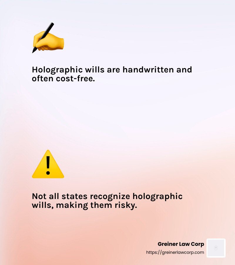 Holographic wills can be risky and not always legally binding - how much does it cost to make a will infographic 2_facts_emoji_light-gradient
