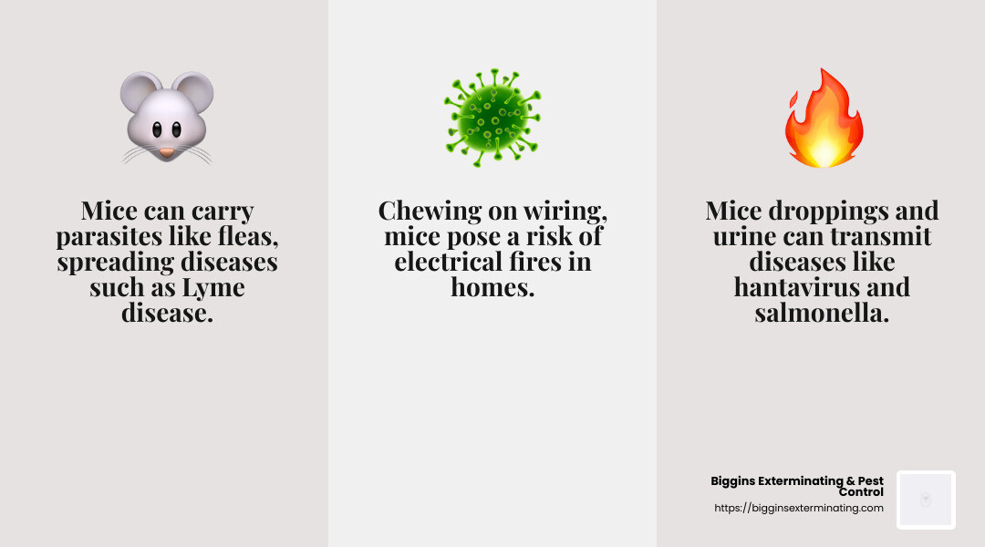 Health risks of mice infestations - mice exterminator wilmington ma infographic 3_facts_emoji_grey