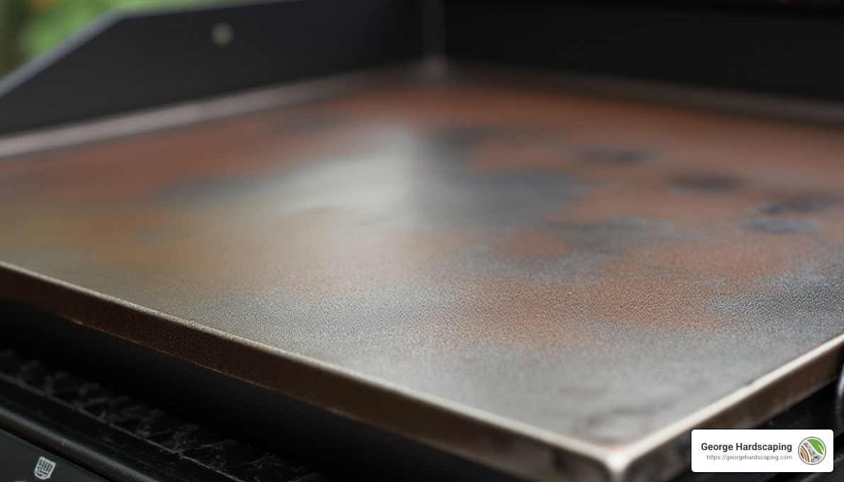 Cold-rolled steel surface of Blackstone Griddle - installing blackstone griddle in outdoor kitchen