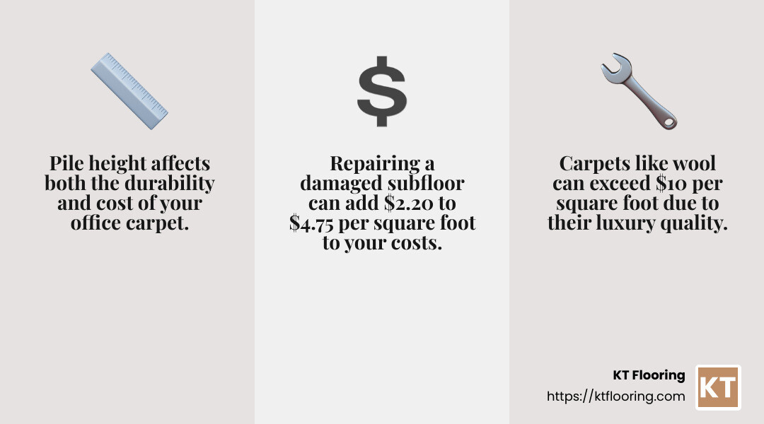 Factors Influencing Carpet Costs - office carpet cost per square foot infographic 3_facts_emoji_grey