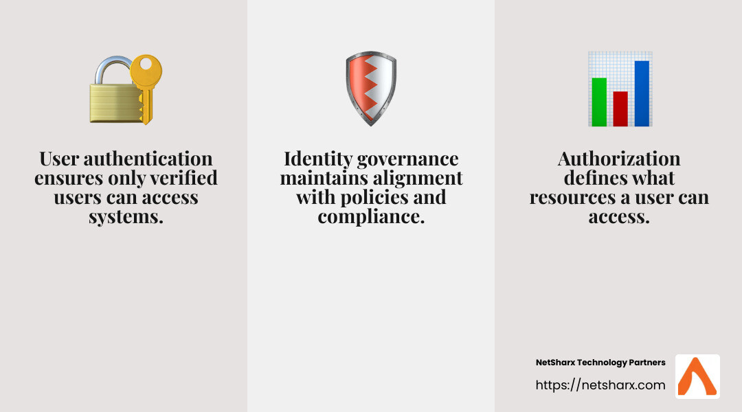 Identity governance ensures compliance and security - enterprise identity management infographic 3_facts_emoji_grey