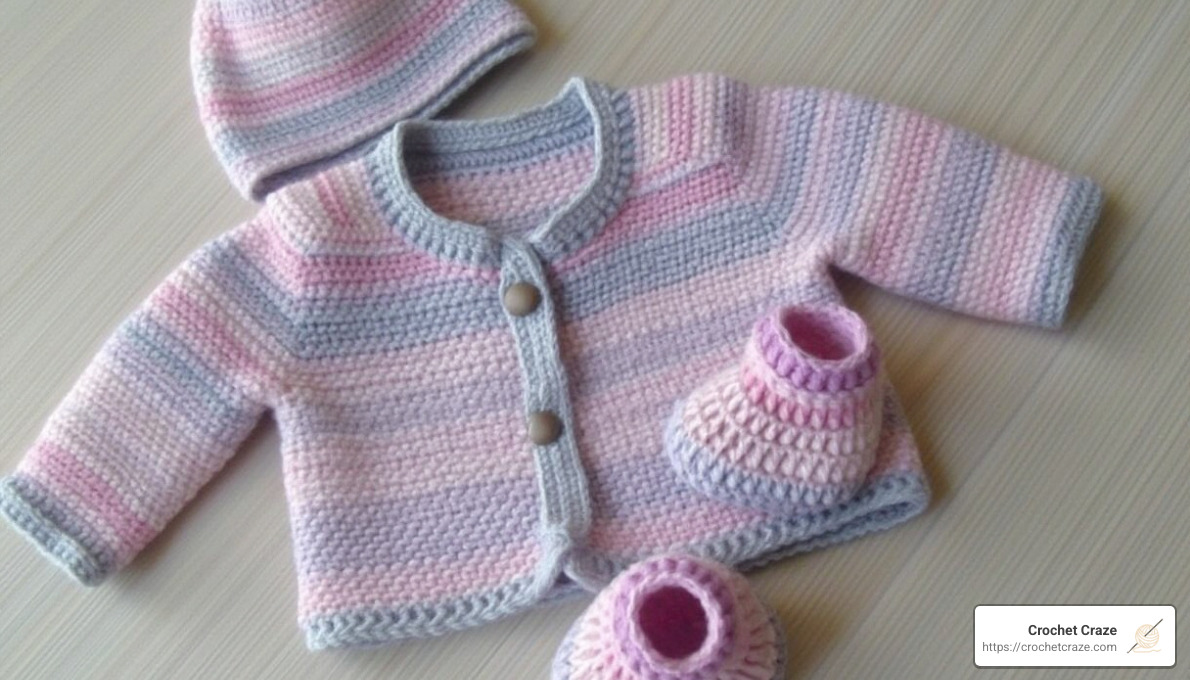 Cute crocheted baby clothes made with thin yarn - easy crochet projects with thin yarn