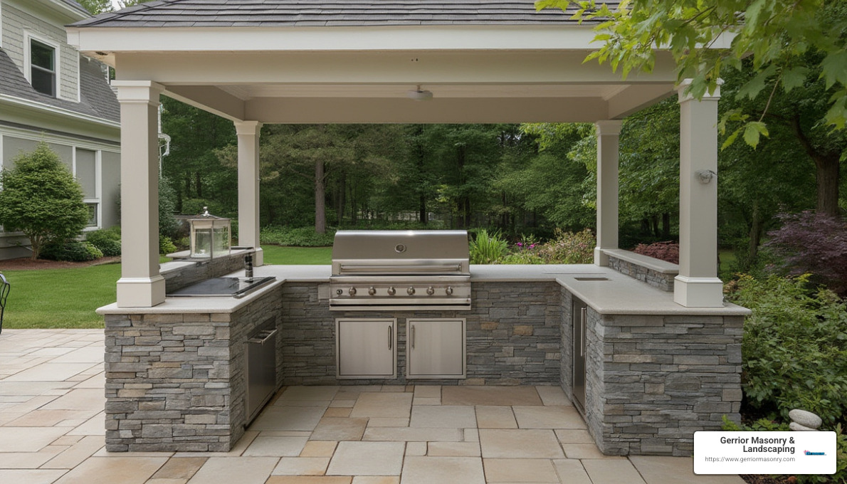 Outdoor kitchen with custom-built design - outdoor patio kitchen designs