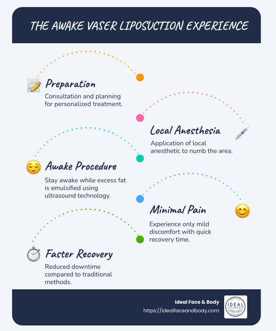 Infographic about VASER Liposuction and Awake Procedure Benefits - are you awake during vaser liposuction infographic infographic-line-5-steps-blues-accent_colors