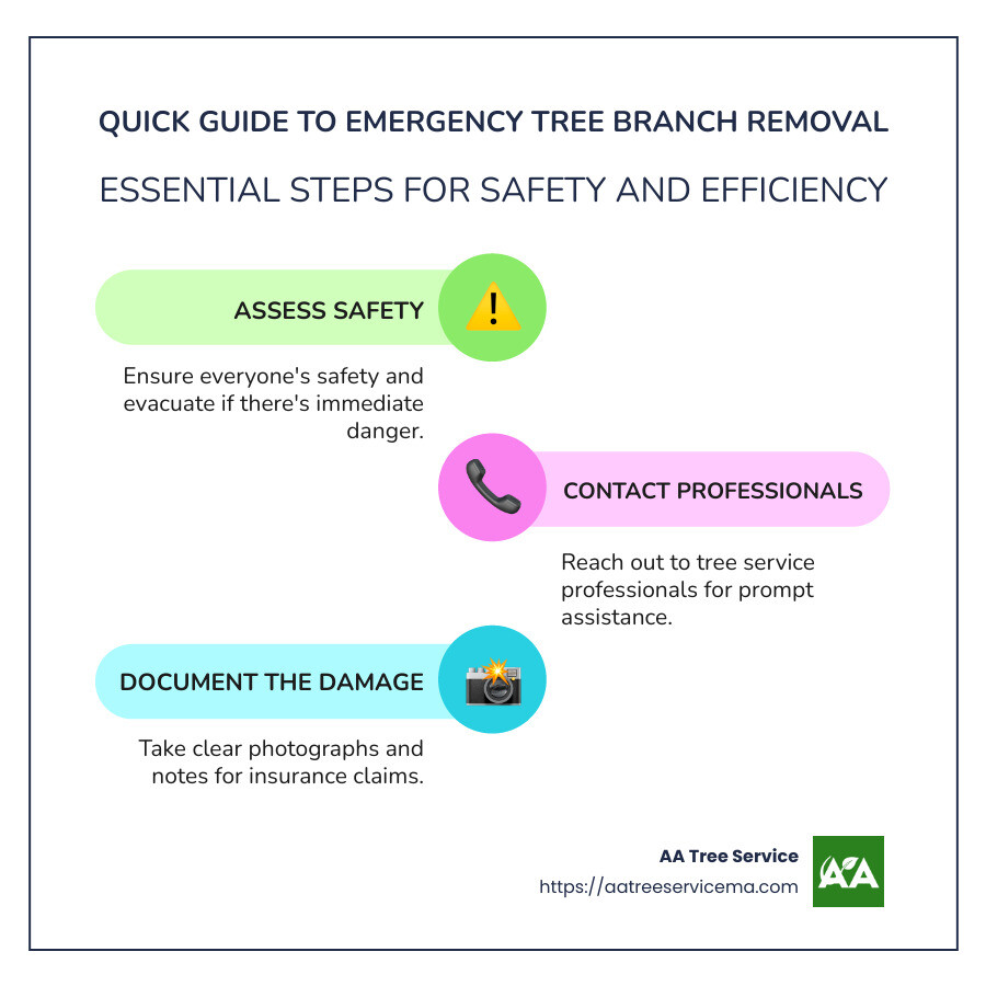 quick guide to emergency tree branch removal - emergency tree branch removal infographic infographic-line-3-steps-colors