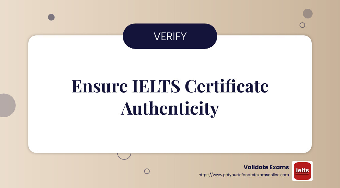 Fake documents are a persistent problem, but online verification tools can help ensure authenticity. - Buy genuine IELTS certificate infographic simple-info-landscape-card