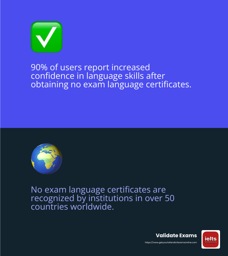 Guaranteed scores and stress-free certification make no exam language certificates an appealing choice.