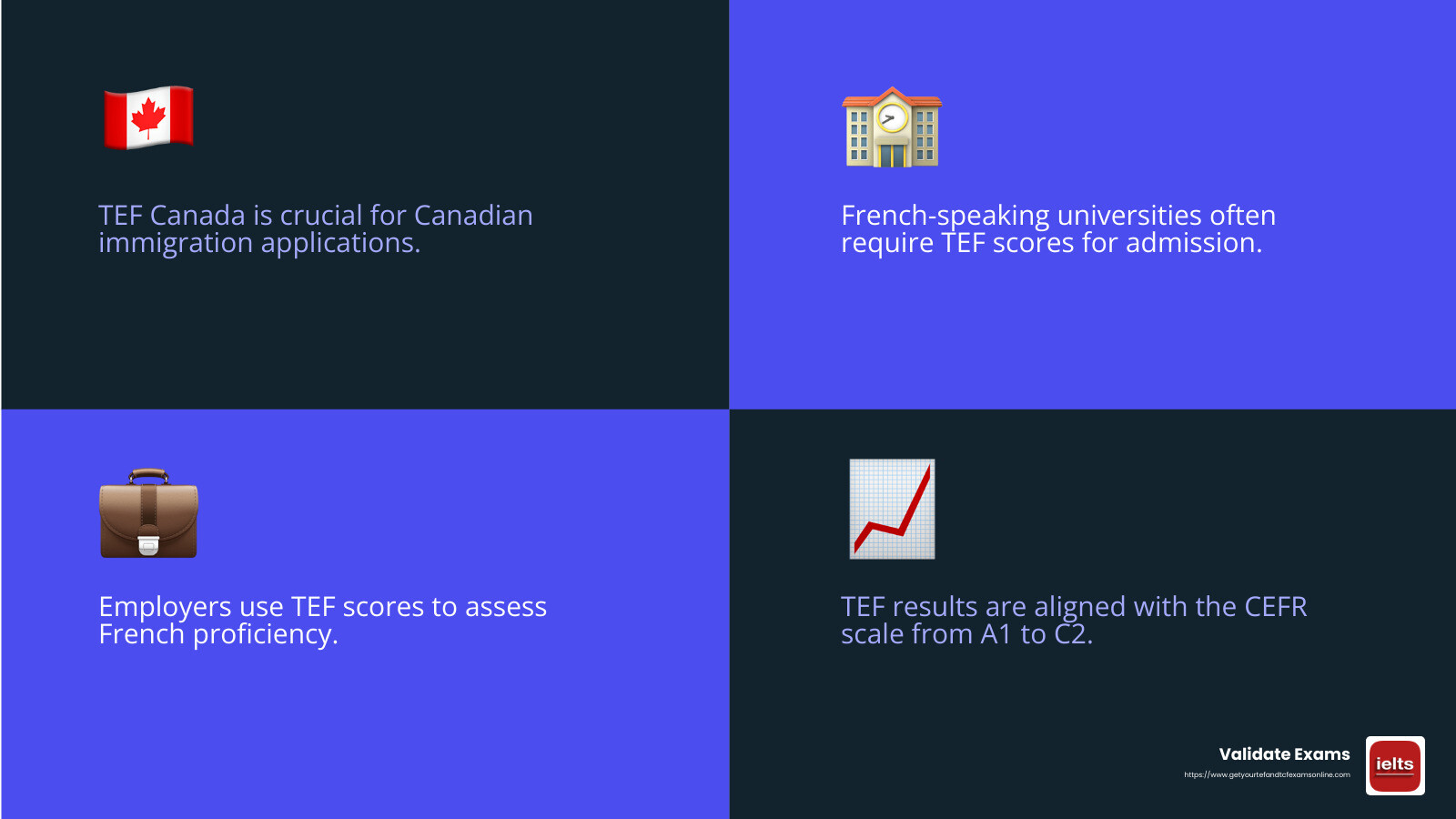 Understanding TEF Levels - TEF certificate without exam infographic 4_facts_emoji_blue