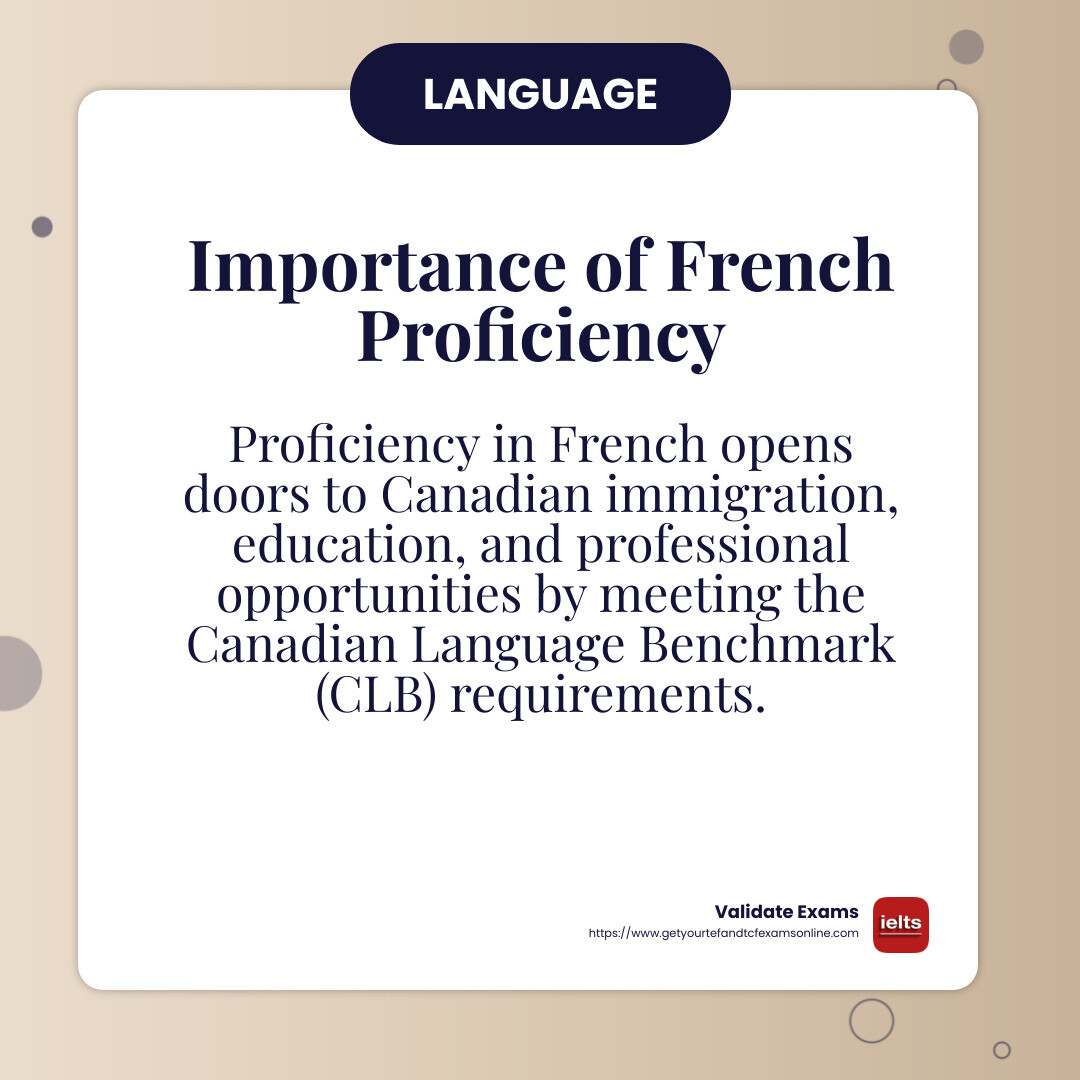 Quote on the importance of language proficiency in immigration - how to prepare for tef canada exam infographic simple-info-card