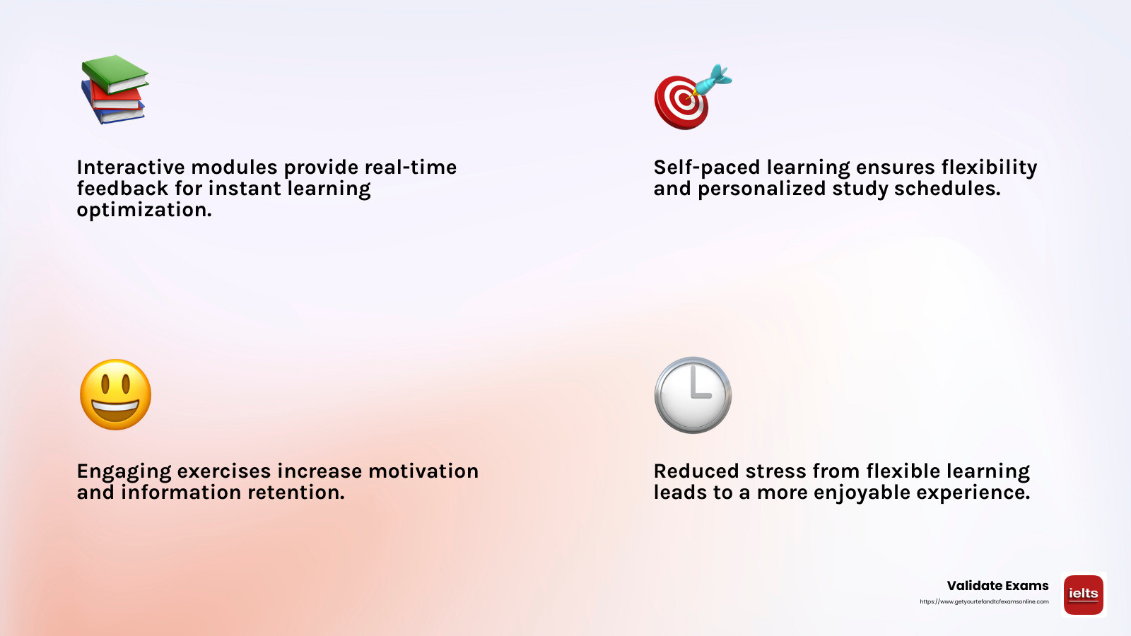 Interactive modules and self-paced learning make DELF preparation accessible and effective - delf online course free infographic 4_facts_emoji_light-gradient