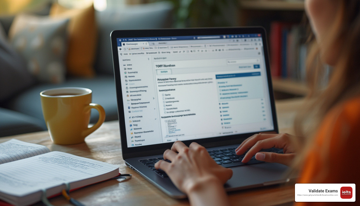 TOEFL exam - toefl ibt home edition certificate