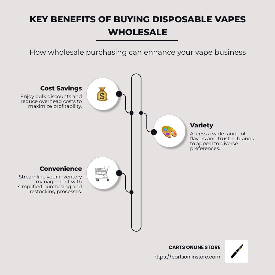 Overview of disposable vape wholesale benefits in detail - disposable vape wholesale infographic infographic-line-3-steps-neat_beige