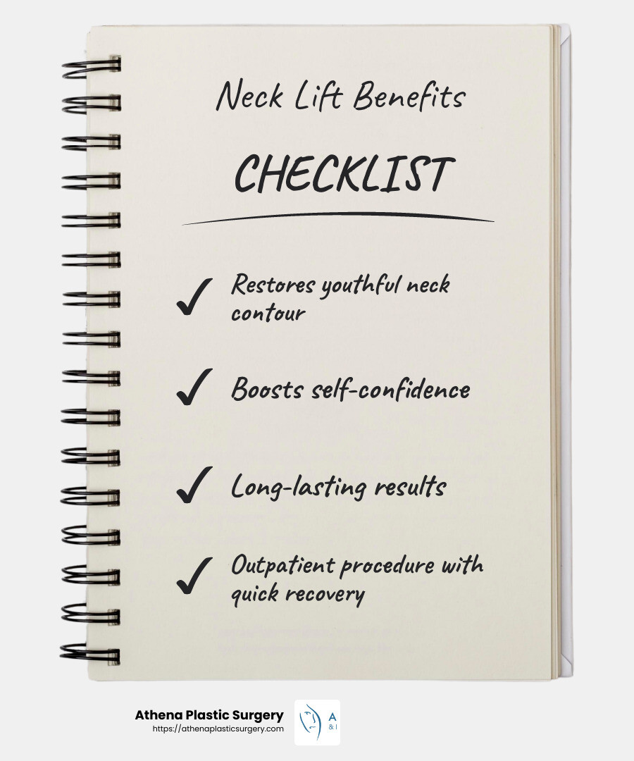 Benefits of Neck Lift Surgery - Neck lift after weight loss infographic checklist-notebook