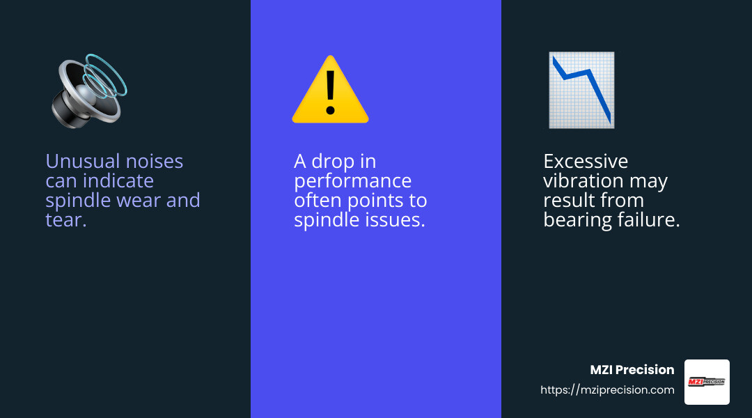 Decreased machine performance can indicate spindle issues - milling machine spindle repair infographic 3_facts_emoji_blue