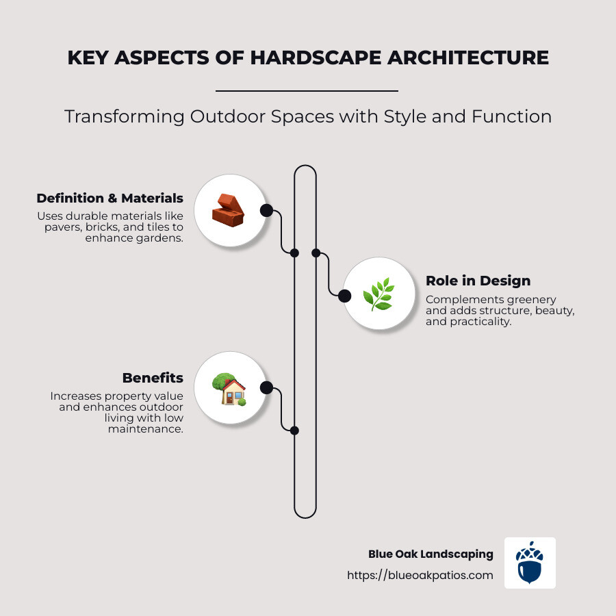Infographic detailing key aspects of hardscape architecture - Hardscape Architecture infographic infographic-line-3-steps-neat_beige Infographic detailing key aspects of hardscape architecture - Hardscape Architecture infographic infographic-line-3-steps-neat_beige