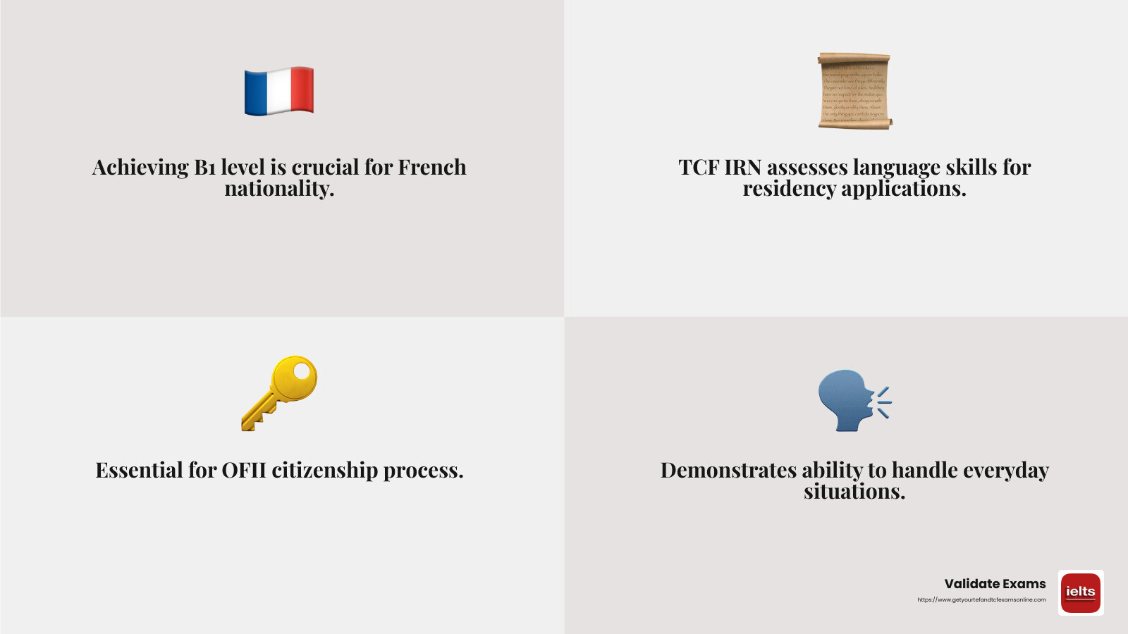 French Nationality Requirements - tcf irn infographic 4_facts_emoji_grey
